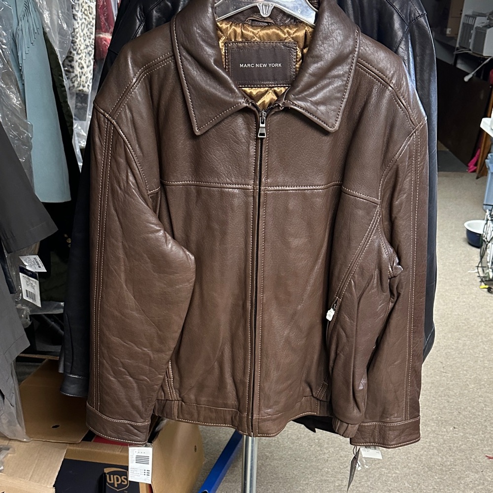 Marc New York Men's Brown Leather Jacket